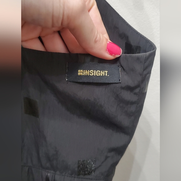 INSIGHT BLACK SPAGHETTI STRAP MINI FIT AND FLARE DRESS WITH POCKETS - Picture 6 of 11